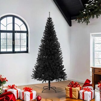 Kunstkerstboom met standaard 180 cm PVC zwart 2