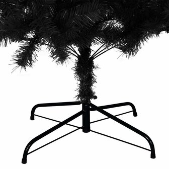 Kunstkerstboom met standaard 210 cm PVC zwart 6