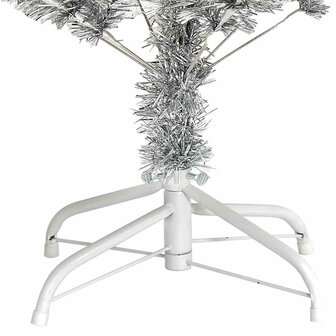 Kunstkerstboom met standaard 150 cm PET zilverkleurig 6