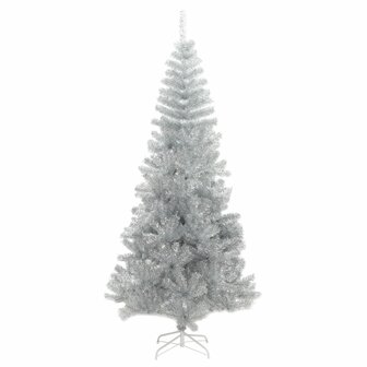 Kunstkerstboom met standaard 180 cm PET zilverkleurig 2