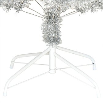 Kunstkerstboom met standaard 180 cm PET zilverkleurig 5