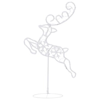 Kerstdecoratie rendieren en slee 260x21x87 cm acryl koudwit 5