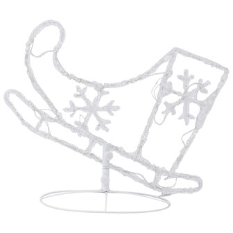 Kerstdecoratie rendieren en slee 260x21x87 cm acryl koudwit 7