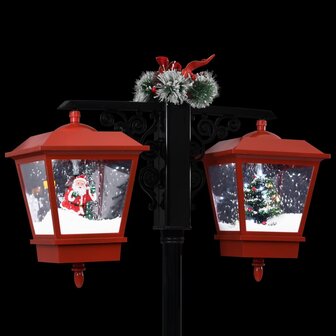 Straatlantaarn met kerstman 81x40x188 cm PVC zwart en rood 6
