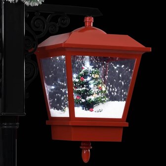 Straatlantaarn met kerstman 81x40x188 cm PVC zwart en rood 8