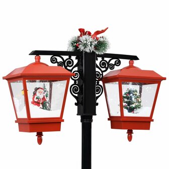 Straatlantaarn met kerstman 81x40x188 cm PVC zwart en rood 9