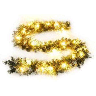 Kerstslinger met LED-lampjes 2,7 m PVC groen 2
