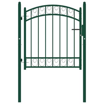 Poort met gebogen bovenkant 100x100 cm staal groen 2