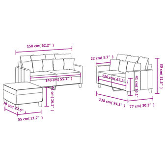 4-delige Loungeset met kussens stof bruin 9