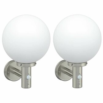 Buitenwandlampen 2 pcs Zilver 28 x 25 x 38 cm Roestvrij staal 1