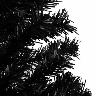 Kunstkerstboom met verlichting en kerstballen 120 cm PVC zwart 3
