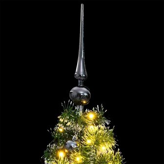 Kunstkerstboom met 150 LED&amp;apos;s kerstballen en sneeuw 120 cm 2