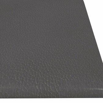 Wandpanelen 12 st 1,08 m&sup2; 60x15 cm kunstleer grijs 6