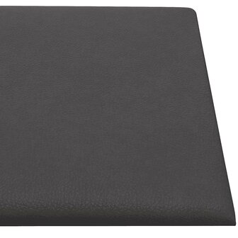 Wandpanelen 12 st 1,62 m&sup2; 90x15 cm kunstleer grijs 6