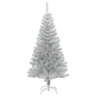 Kunstkerstboom met standaard 120 cm PET zilverkleurig 2