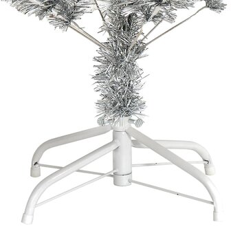 Kunstkerstboom met standaard 120 cm PET zilverkleurig 5