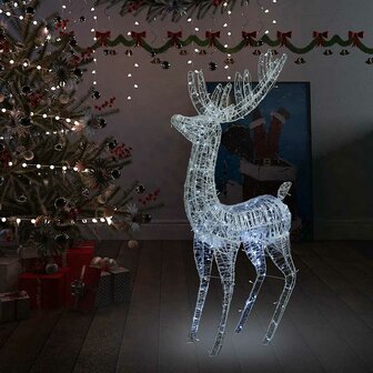 Kerstdecoratie rendier 250 LED&amp;apos;s koudwit 180 cm acryl 1