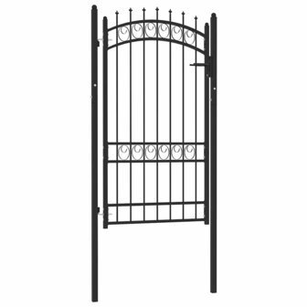 Poort met speerpunten 100x175 cm staal zwart 1