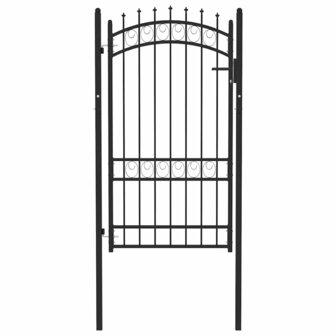 Poort met speerpunten 100x175 cm staal zwart 2