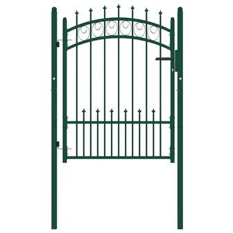 Poort met speerpunten 100x125 cm staal groen 2