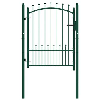 Poort met speerpunten 100x125 cm staal groen 2