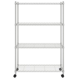 Opbergrek 4-laags met wielen 200 kg 90x35x142 cm chroomkleurig 3
