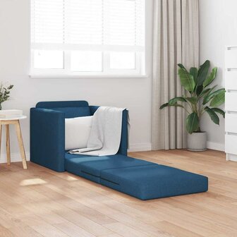 Vloerslaapbank met kussen Blauw 74 x 77 x 81 cm Stof 3