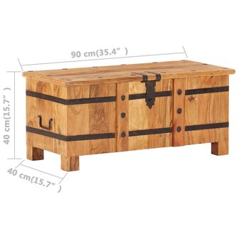 Opbergkist 90x40x40 cm massief acaciahout 9