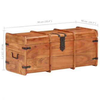 Opbergkist 90x40x40 cm massief acaciahout 8