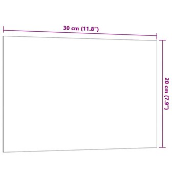 Magneetbord voor aan de wand 30x20 cm gehard glas wit 6