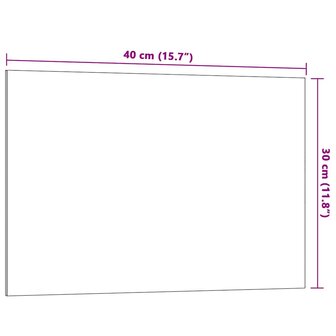 Magneetbord voor aan de wand 40x30 cm gehard glas wit 6