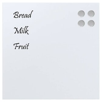 Wandmagneetbord 40x40 cm gehard glas wit 3
