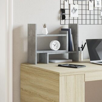 Bureau organiser 38,5x17x39 cm bewerkt hout betongrijs 3