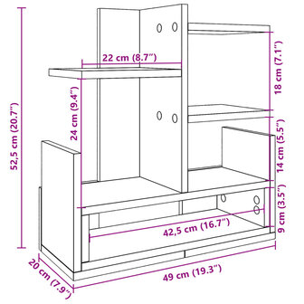 Bureau organiser 49x20x52,5 cm bewerkt hout sonoma eikenkleurig 9