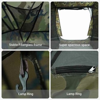 Vistent met dak Camouflage 514 x 465 x 187 cm Polyester 8