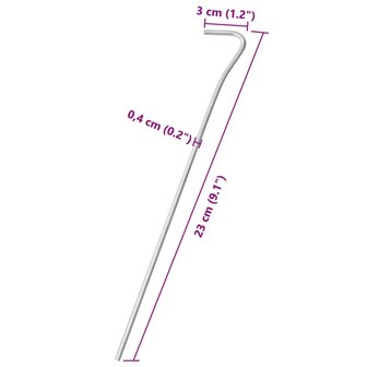Tentharingen 50 st &Oslash;4 mm 23 cm gegalvaniseerd staal 5
