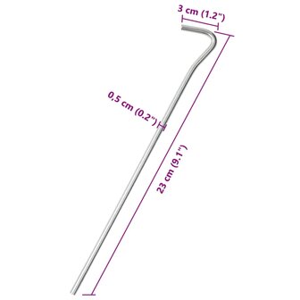 Tentharingen 50 st &Oslash;5 mm 23 cm gegalvaniseerd staal 5
