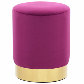 Kruk fluweel 28 x 36 cm paars en goudkleurig 1