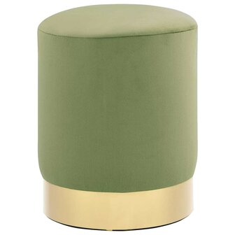 Kruk fluweel 28 x 36 cm mosterdgroen en goudkleurig 1
