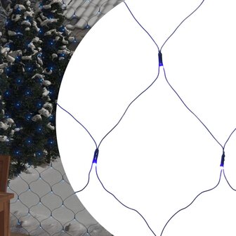 Kerstnetverlichting 204 LED&amp;apos;s binnen en buiten 3x2 m blauw 1