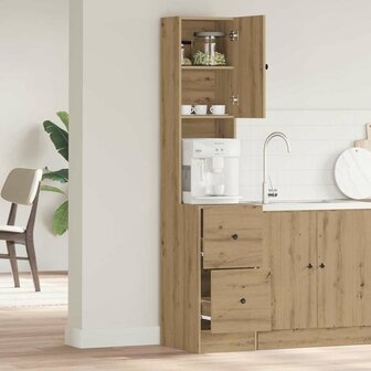 Keukenkast met lade artisanaal eikenkleurig Bewerkt hout 4