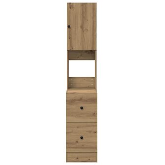 Keukenkast met lade artisanaal eikenkleurig Bewerkt hout 6