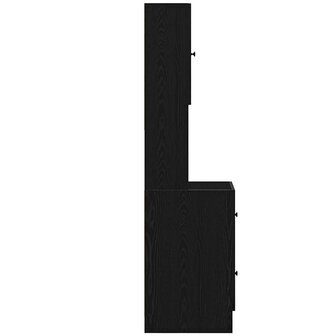 Keukenkast met lade met plank Zwart eiken Bewerkt hout 7