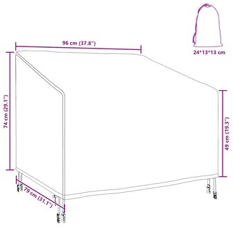 Tuinstoelhoes Zwart 96 x 79 x 74 cm 210D oxford stof 8