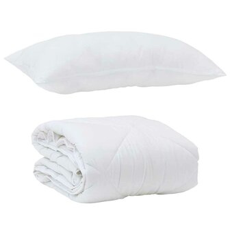 All-season dekbed met kussen 2 pcs Wit 140 x 220 cm Microfibre 2