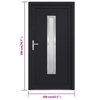 Voordeur 108x200 cm PVC antracietkleurig 9
