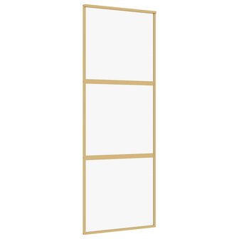 Schuifdeur 76x205 cm helder ESG-glas en aluminium goudkleurig 2
