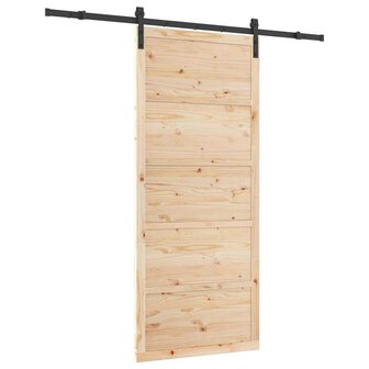 Schuifdeur Bruin 80 x 208 cm Massief grenenhout 2