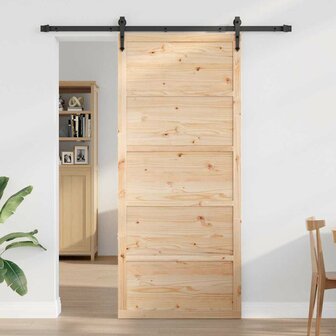 Schuifdeur Naturel 90 x 208 cm Massief grenenhout 3
