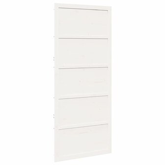Schuifdeur Wit 90 x 208 cm Massief grenenhout 2